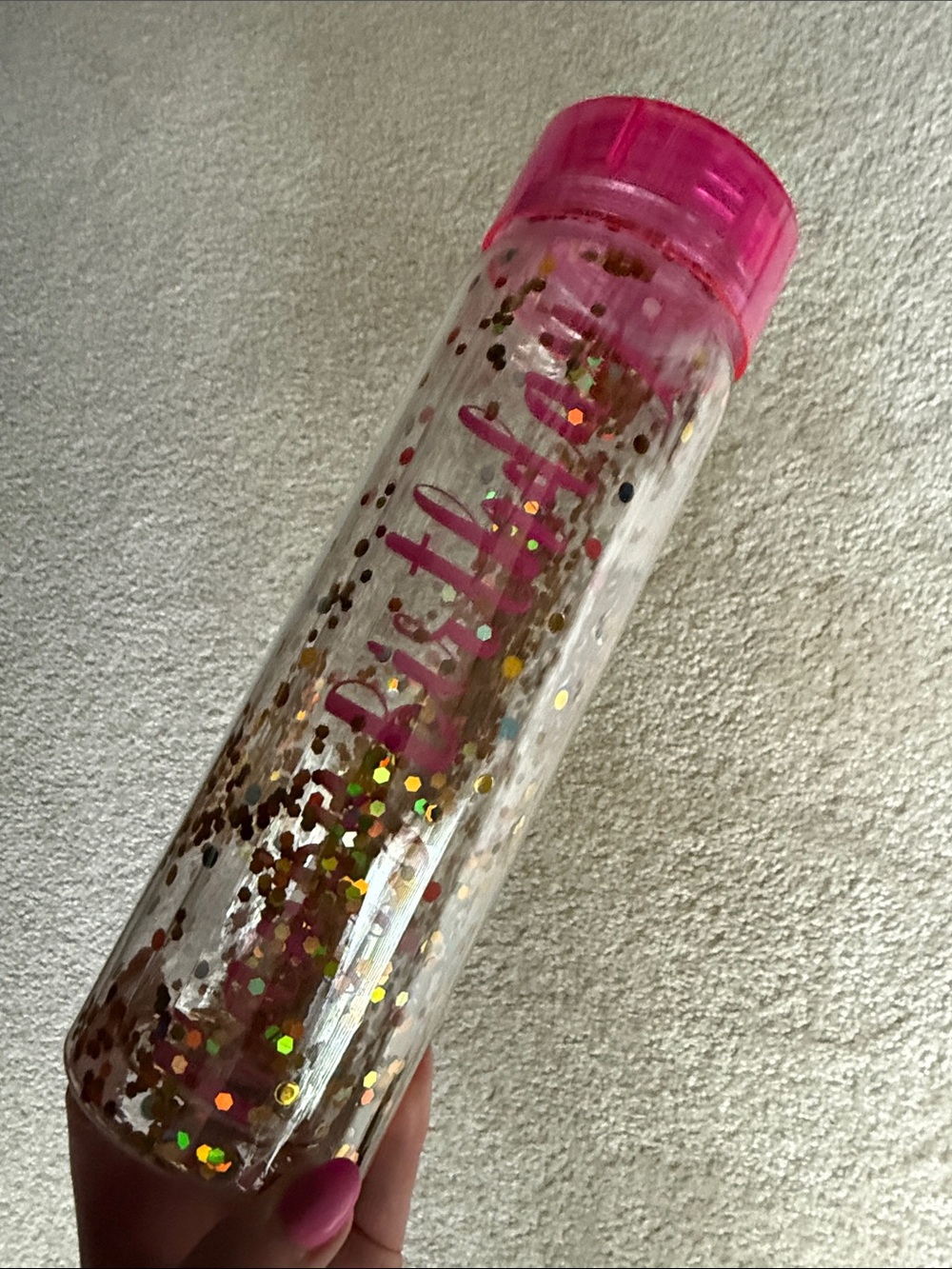 Pink Glitter Infused Bath & Body Bottle